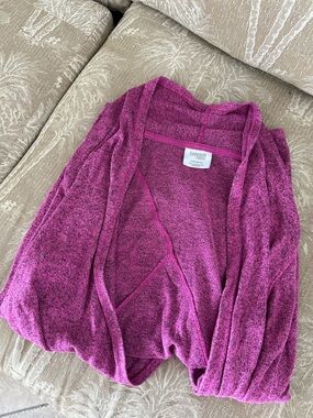 Danskin Open-Front Girl’s Sweater Cardigan - Magenta